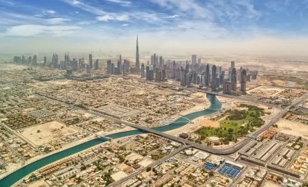Dubais Stadtviertel von Oben