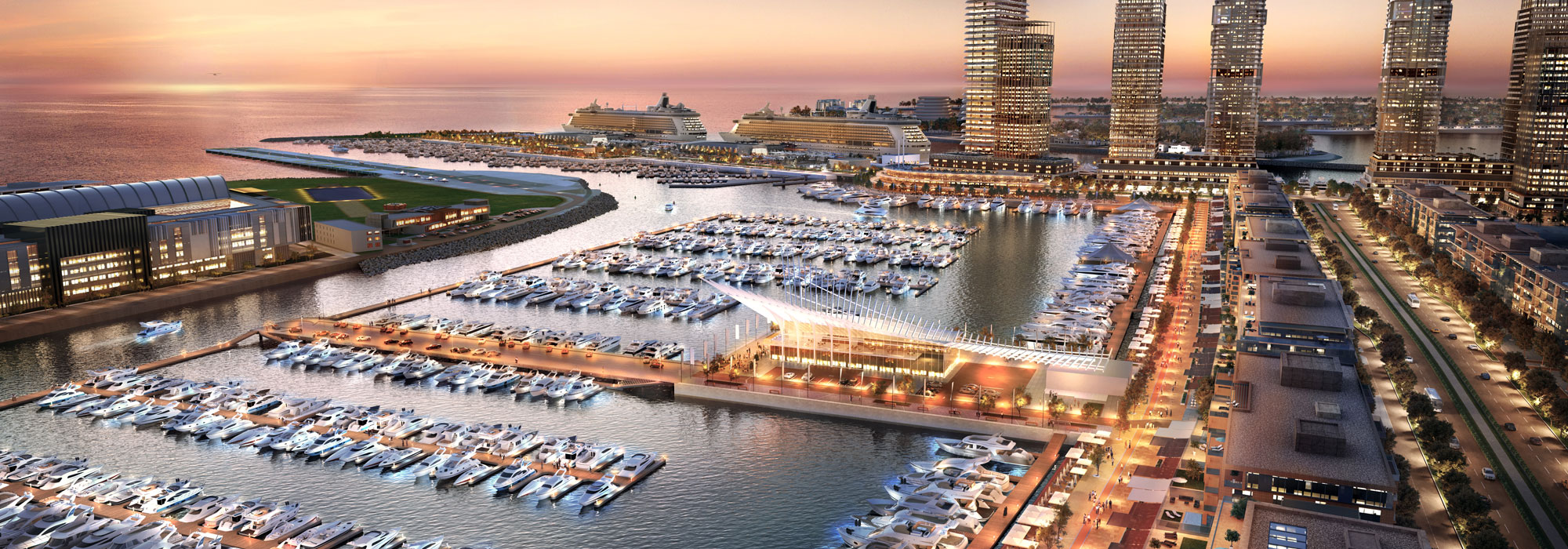 Der Dubai Harbour Yachthafen