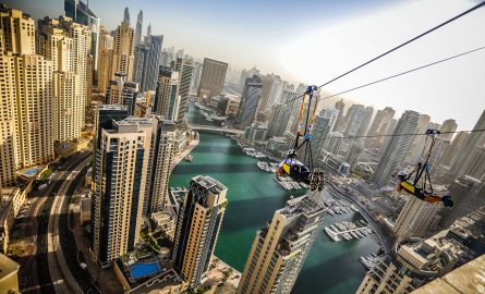 Mit der Zipline über die Dubai Marina fliegen