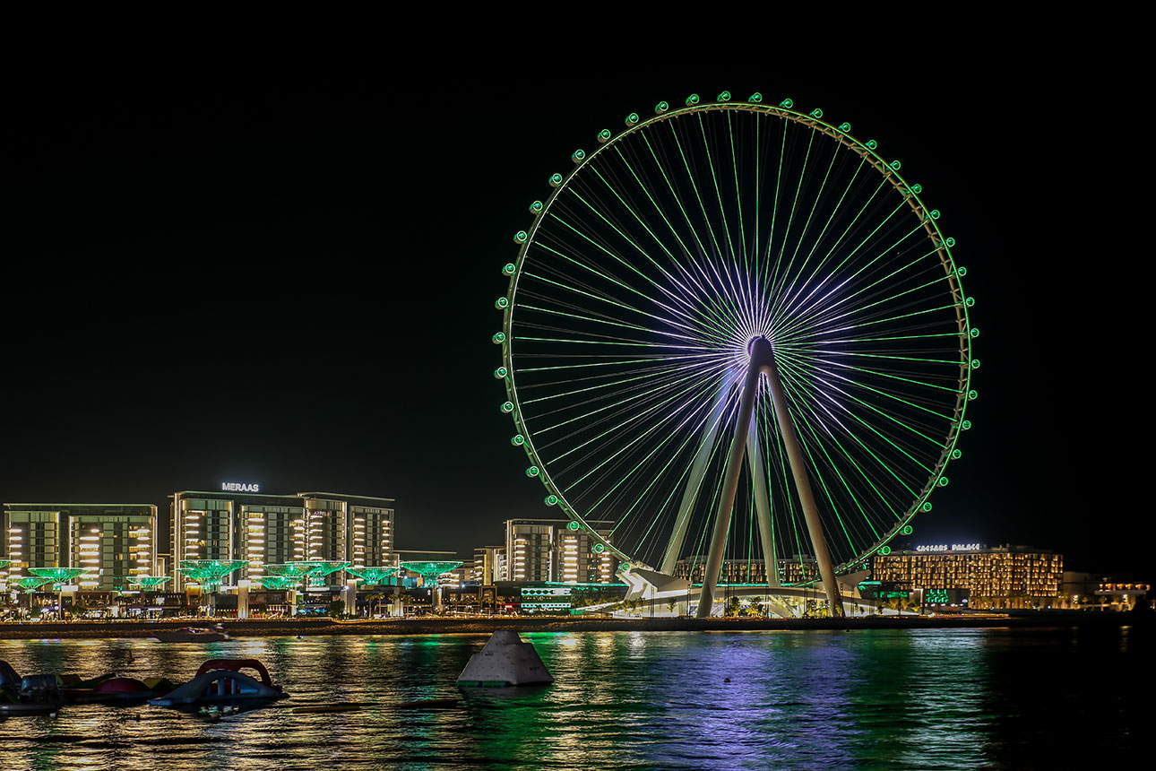 Ain Dubai bei Nacht