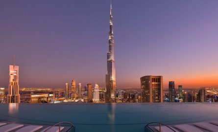 Hotel mit Blick auf den Burj Khalifa in Downtown Dubai